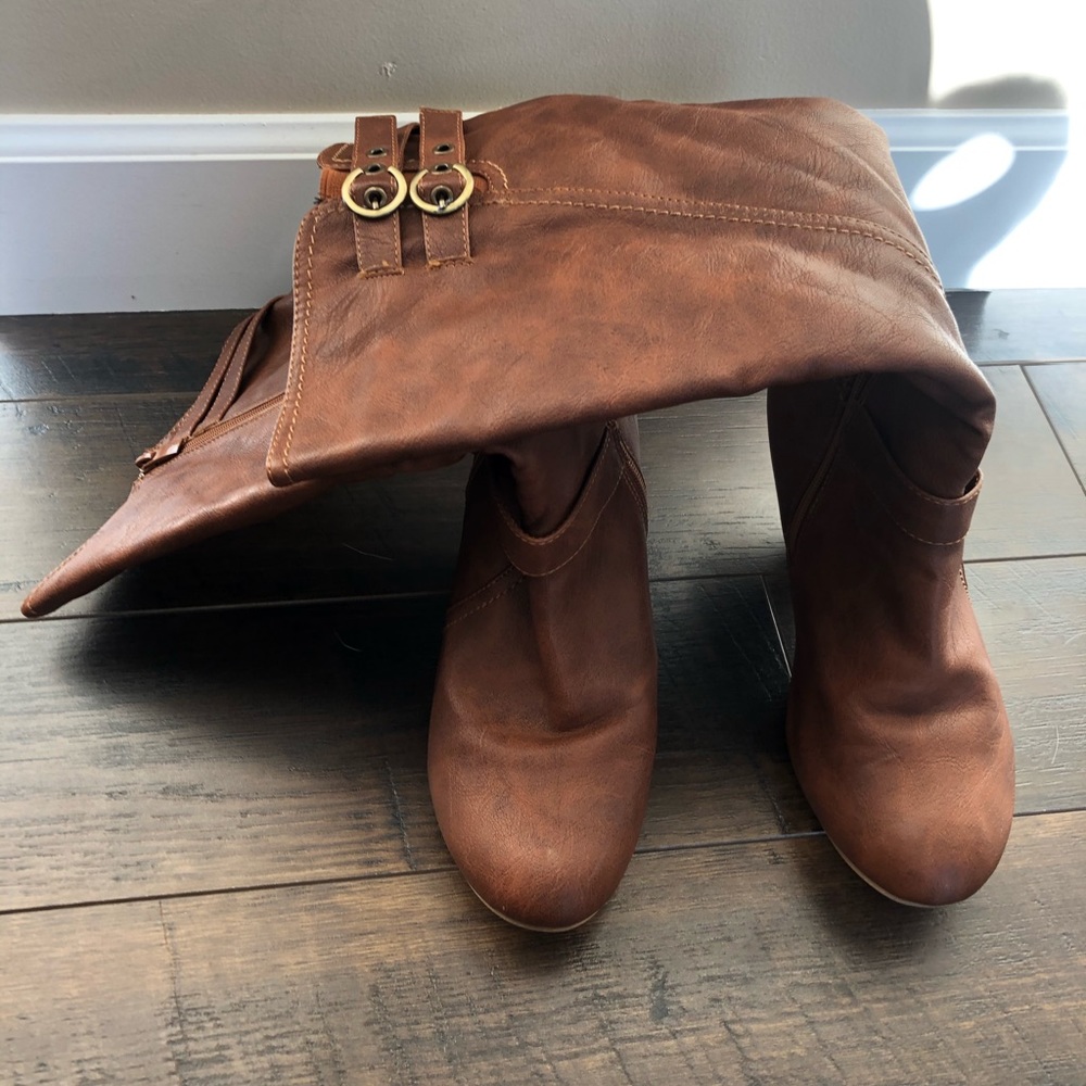 Tall brown dress boots